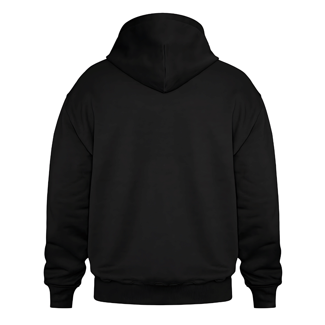 Oversized Hoodie mit Otino© Green Stitching in Schwarz