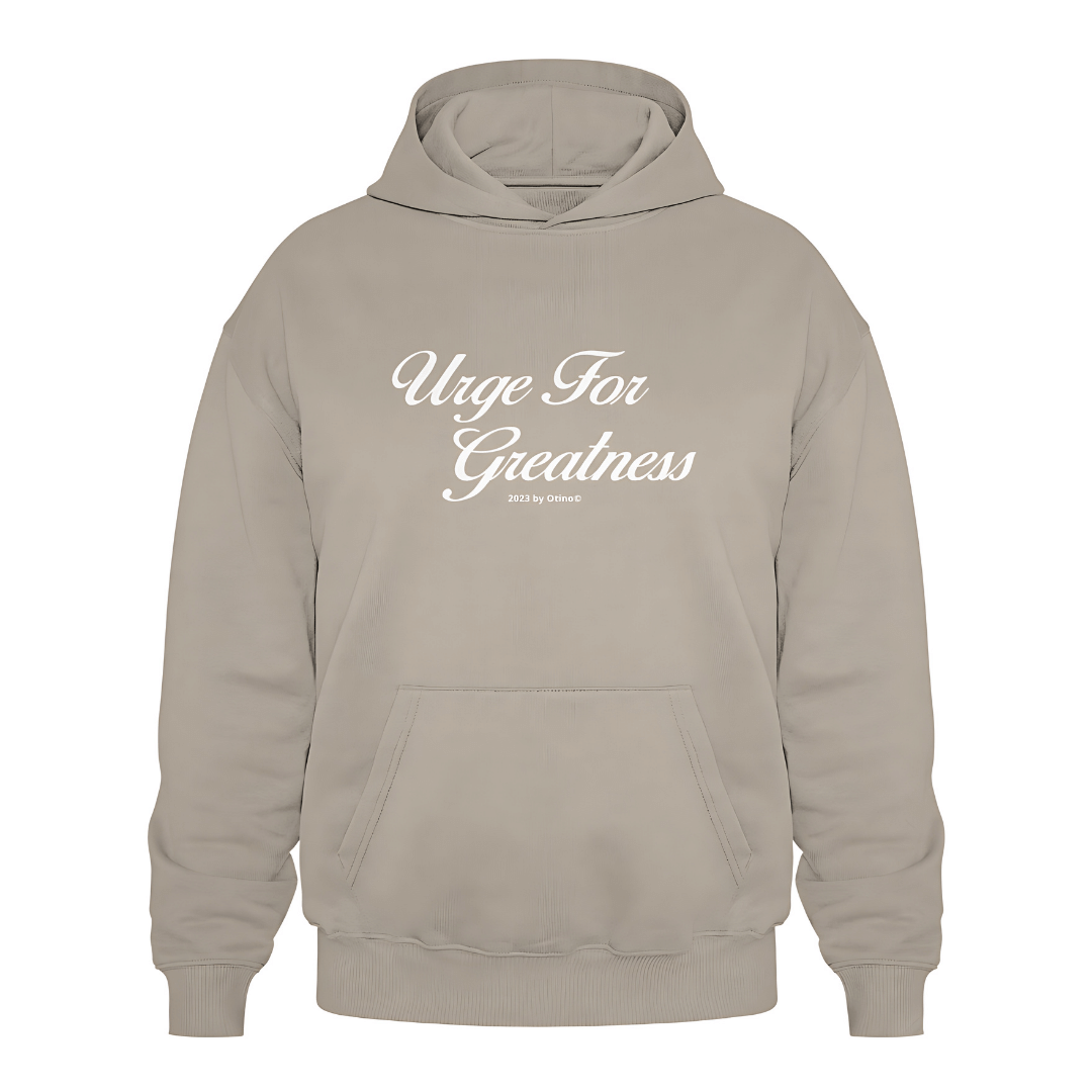 Oversized Urge for Greatness Hoodie in Natural Raw