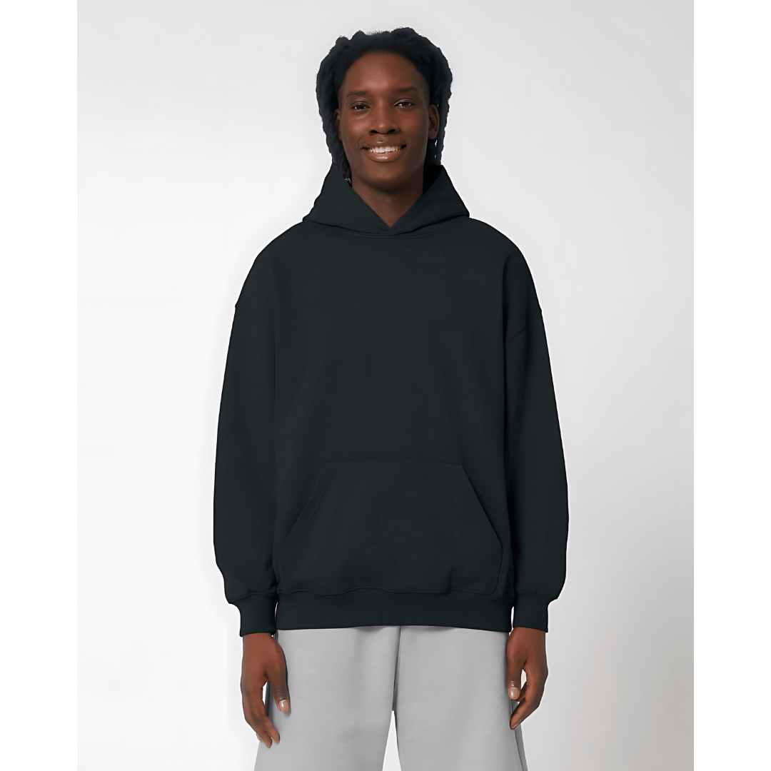 Oversized Hoodie mit Next Level Sustainability Backprint in schwarz